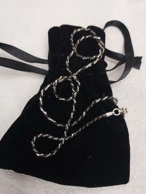 925 Sterling Silver Twisted Rope Necklace - Silver Margarita Rock Chain 16 inch
